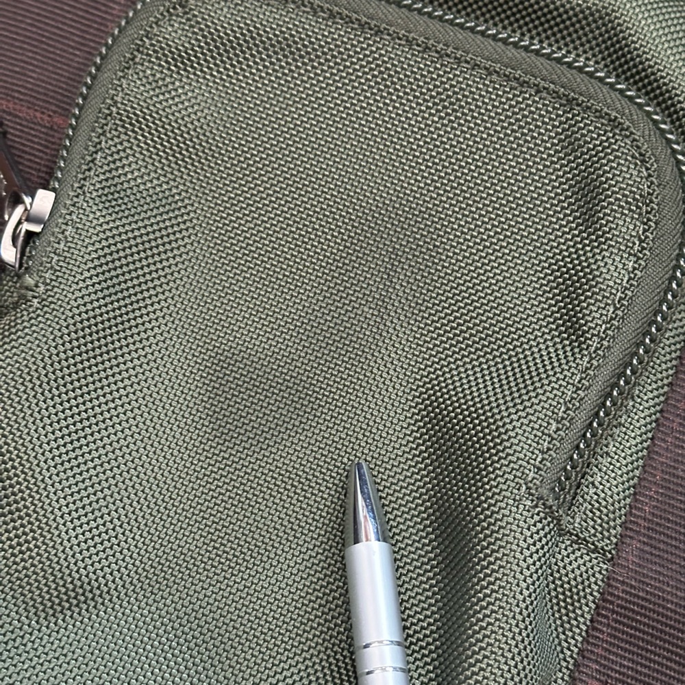 Tumi Alpha Bravo Lejeune 2-Way Backpack Tote Ballistic Nylon in Green/Dark Brown - Picture 13 of 14